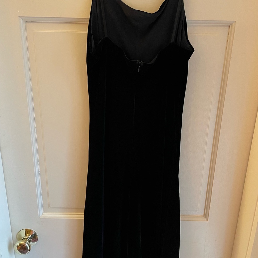 J Crew black velveteen gown